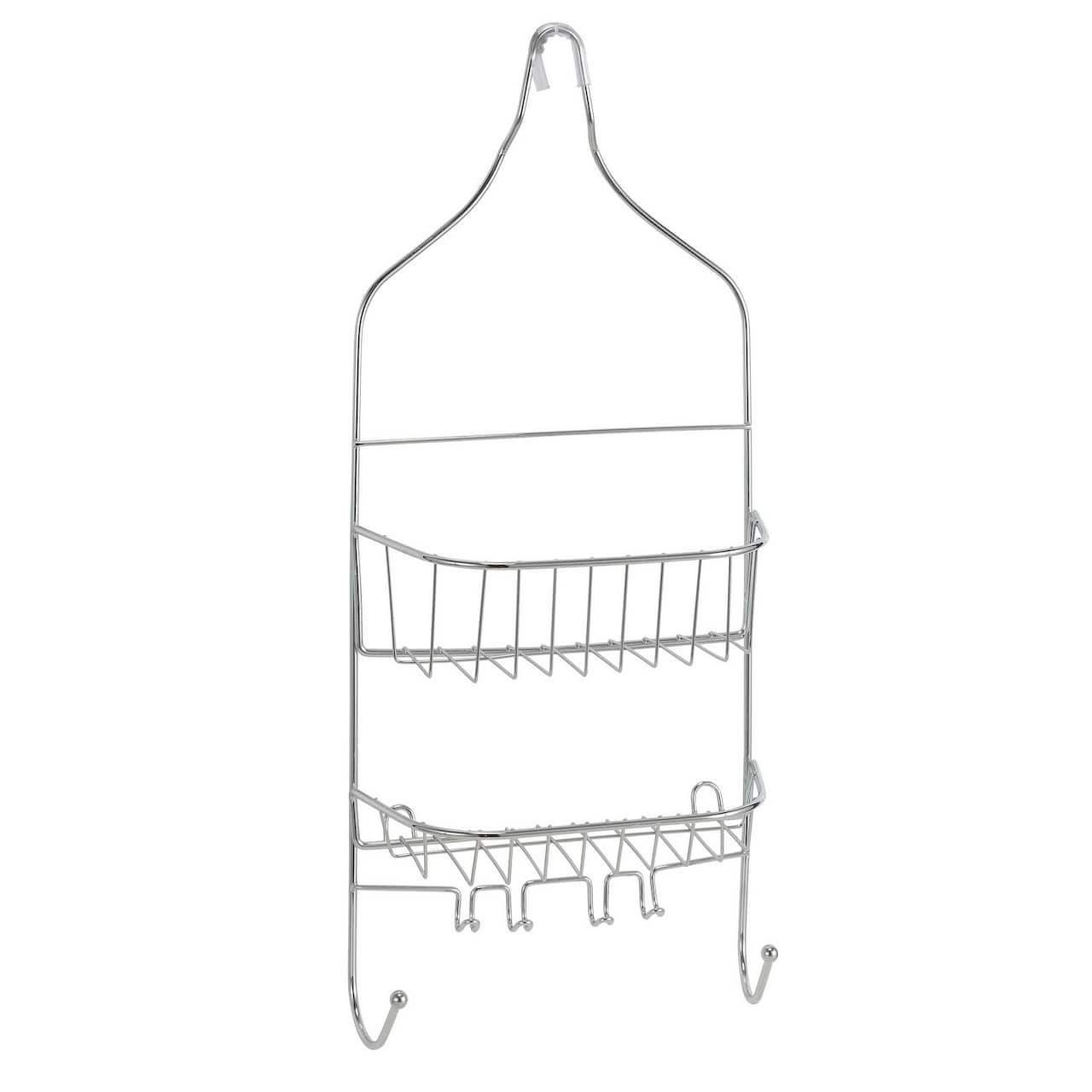 Bath Bliss Chrome Contoured Head Design Shower Caddy